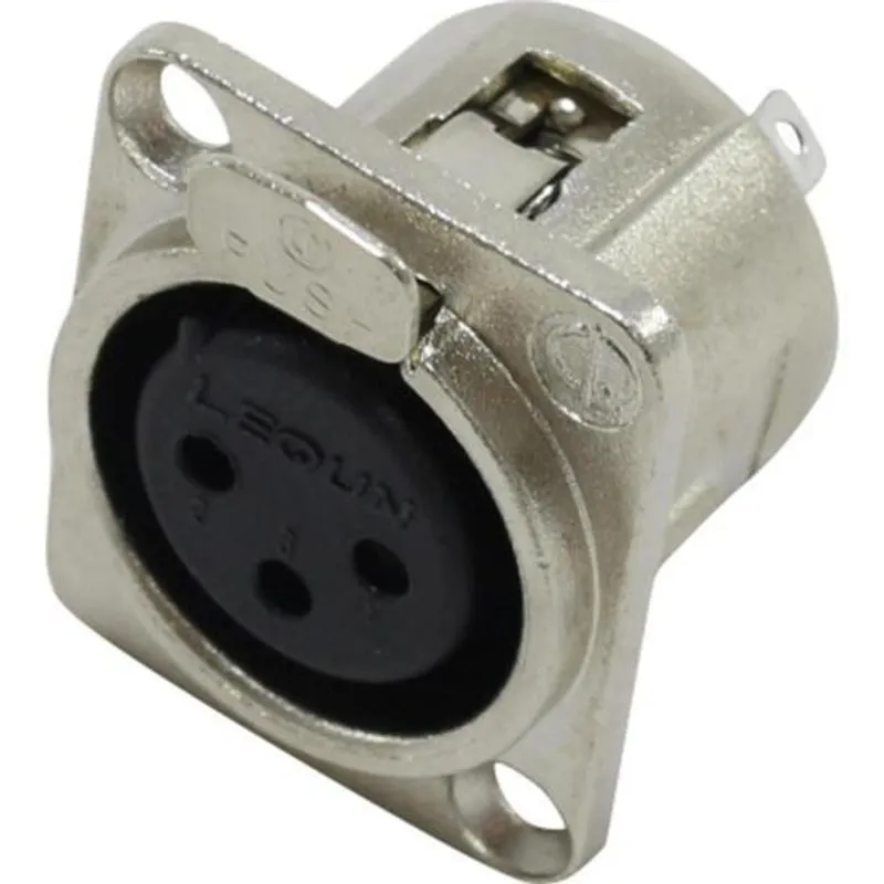 Conector Xlr Fêmea Painel 3 Pólos Datalink 10 Unidades