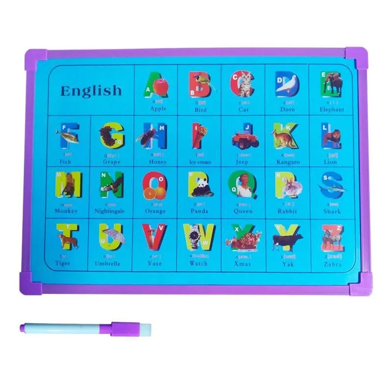 Lousa Mágica Infantil 5 Unidades Com Caneta Alfabeto Inglês