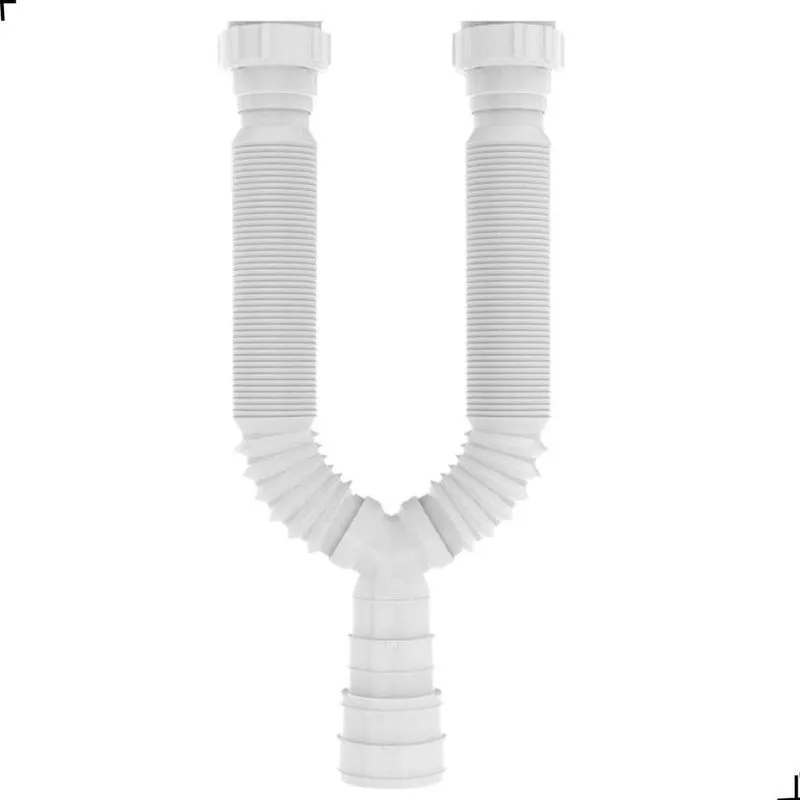 Sifão Sanfonado Branco Duplo Blukit