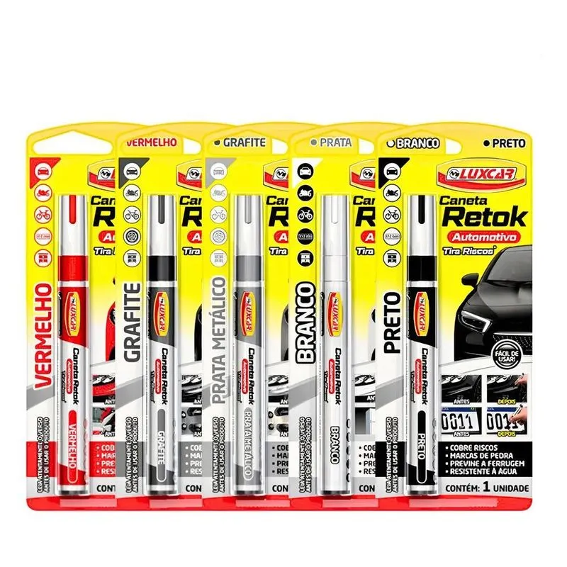 Caneta Tira Riscos Pintura Automotiva Para Preto Preto