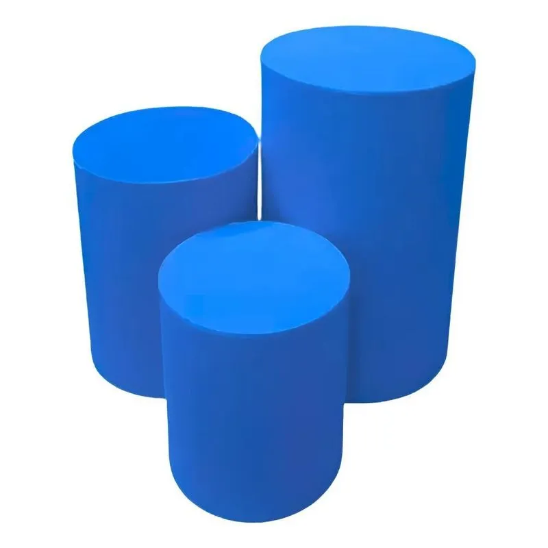 Trio Capas Mesas Cilindros Lisas Veste Fácil Azul-turquesa