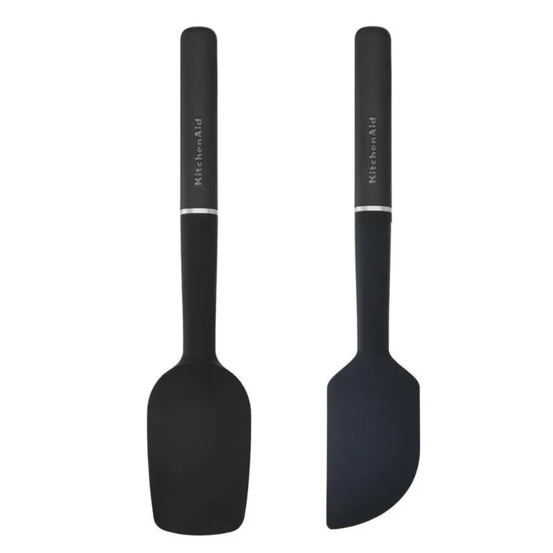 Jogo Espátula Pão Duro E Clássica Silicone Preto Kitchenaid