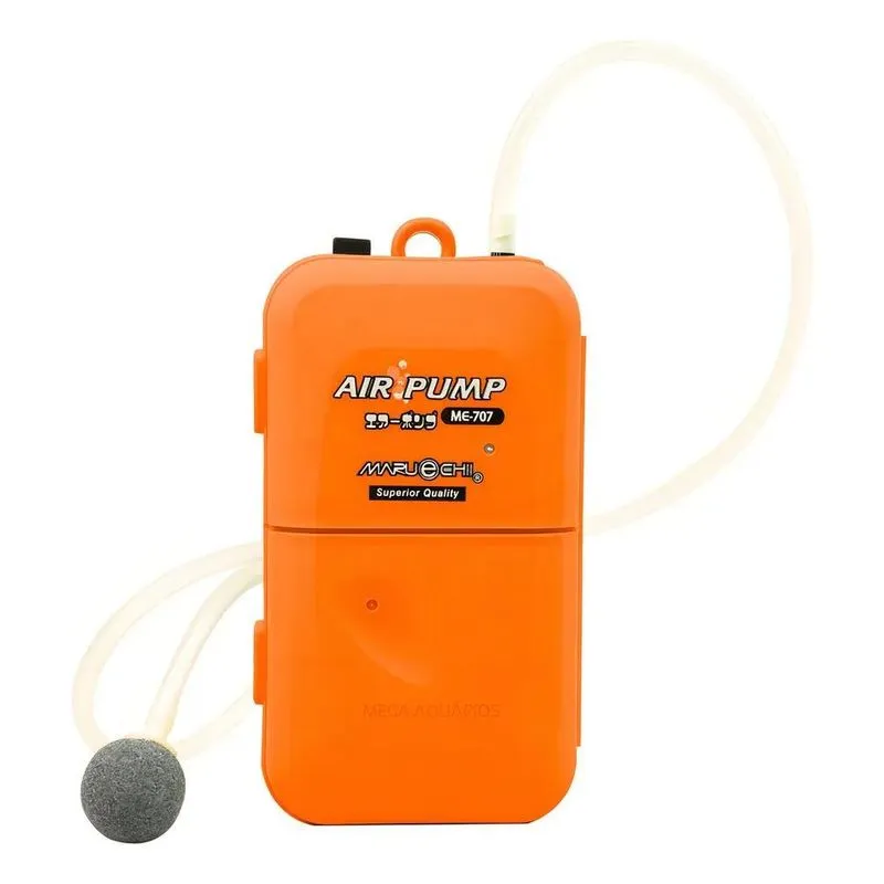 Compressor Oxigenador Com A Pilha Me-707 Aquários Bomba Aqua