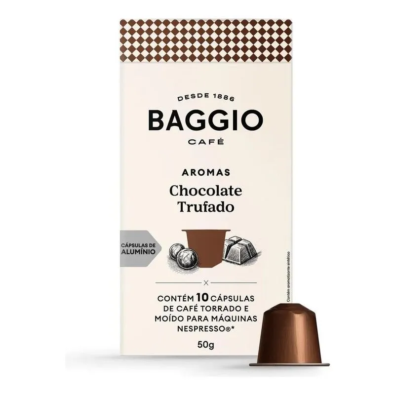 5x Café Em Cápsula Torrado E Moído Chocolate Trufado Baggi