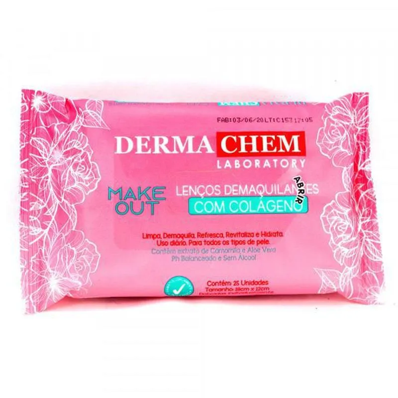 Kit 2 Lenço Demaquilantes Com Colageno Dermachem