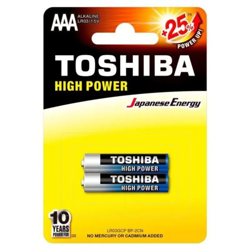 Pilha Alcalina AAA 1,5V Toshiba Longa Duração Kit 8 Pilhas