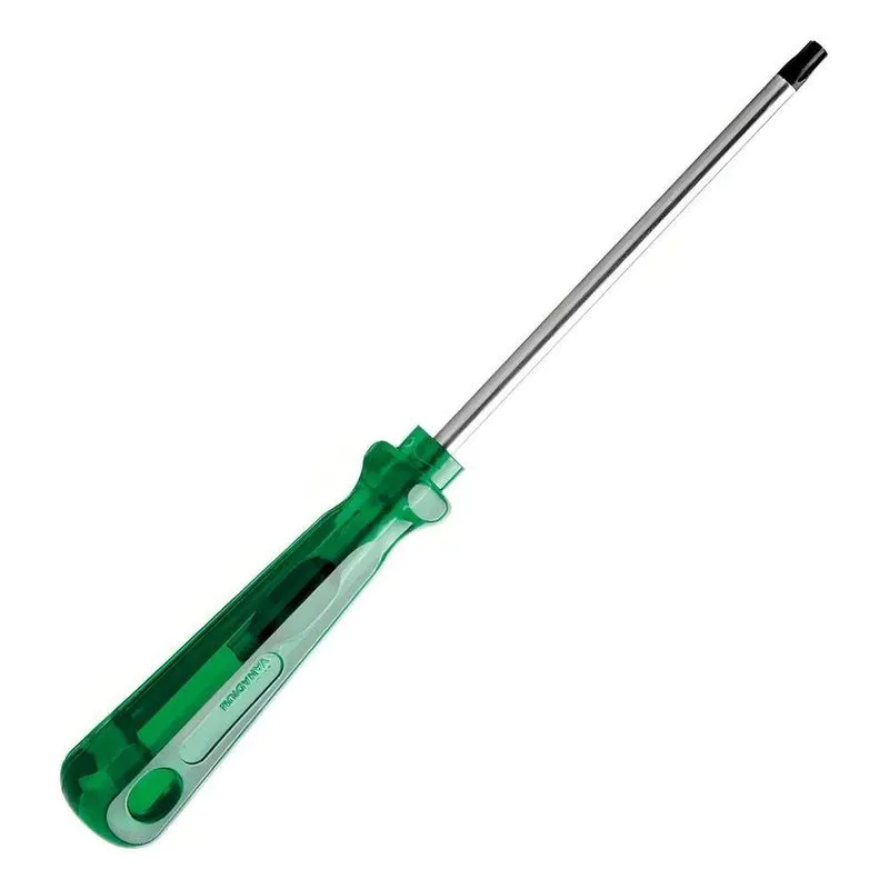 5x Chave Torx Com Cabo E Ponta Com Furo Guia Imantada Crv T2