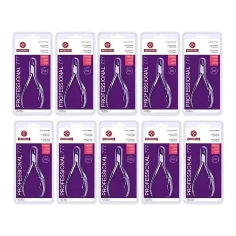 10x Kit 10 Alicate Inox Cutícula Afiado 777 Profissional Mu