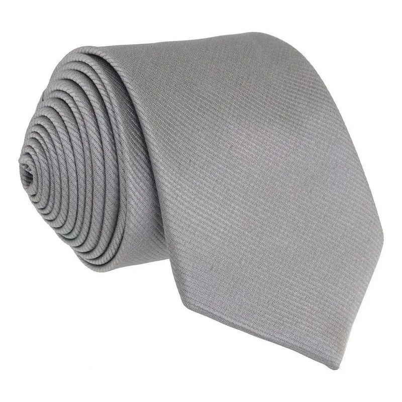 Gravata Tradicional Masculina Premium Várias Co Cinza-pratea