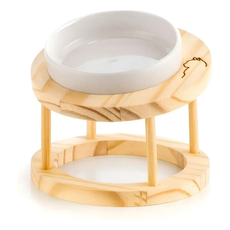Comedouro Elevado Gato Porcelana Pet Pote Ração Gatos 230ml