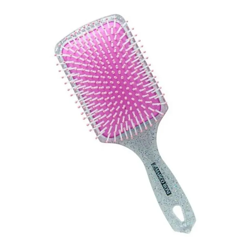 10x Escova De Cabelo Raquete Nylon Glitter Marco Boni