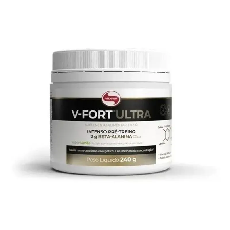 3x Pré Treino Vitafor V Fort Ultra 240gr - Beta-alanina