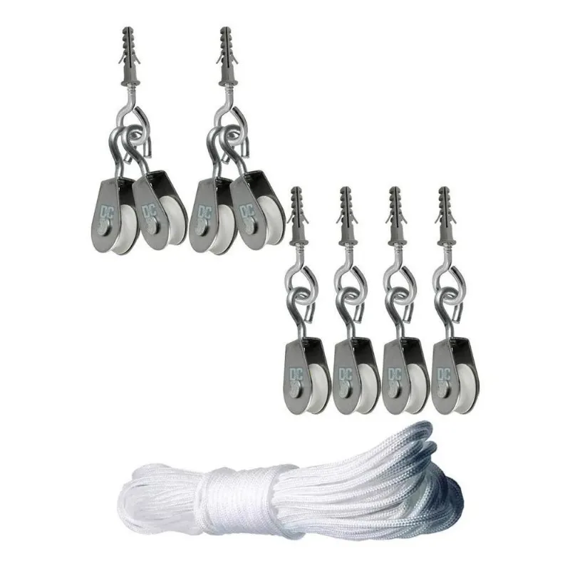 2x Super Kit Reposição Roldana Varal Teto Apto Casa + 13m Co