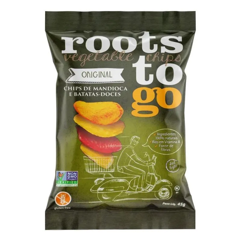 5x Chips Roots To Go Mandioca E Batata-doce Sem G