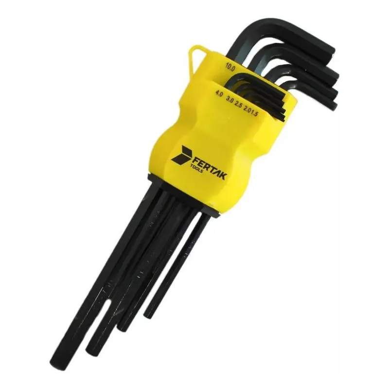 Jogo De Chave Allen Hexagonal Extra Longa 1,5 A 10 Mm 9 Pçs