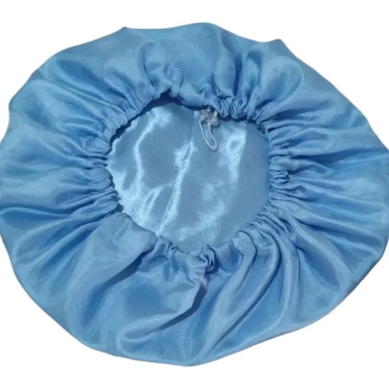 Touca De Cetim Ajustável Anti Frizz Toque Azul-claro