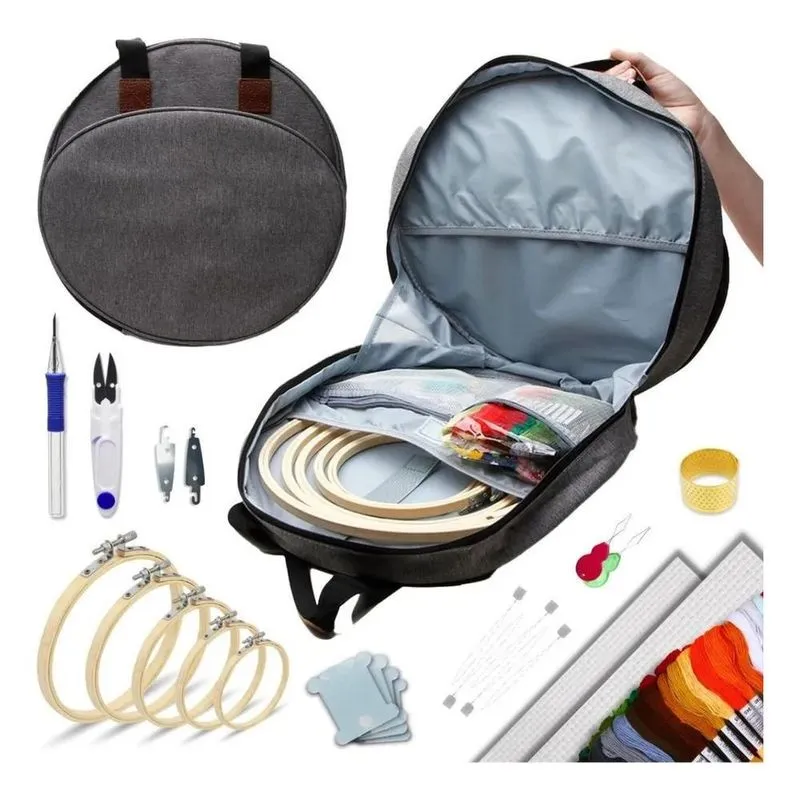 2x Bastidores De Madeira Kit Completo Para Bordado 01vr C/bo