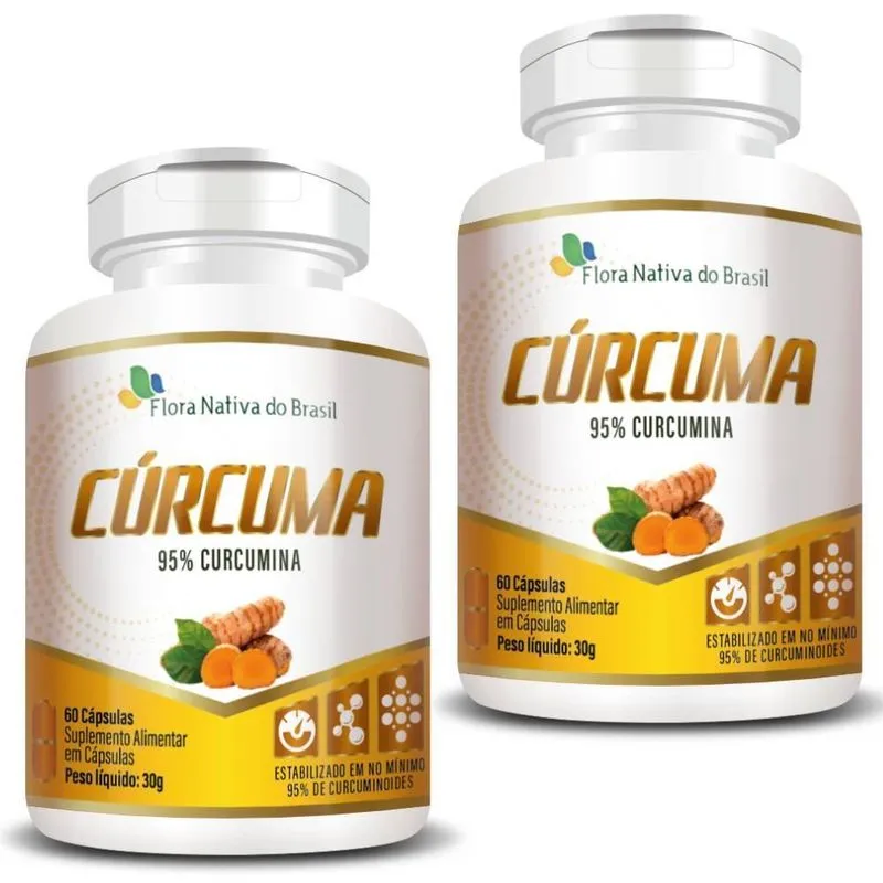 Kit 2x Cúrcuma 95% De Curcumina 60 Cápsulas - Flora Nativa