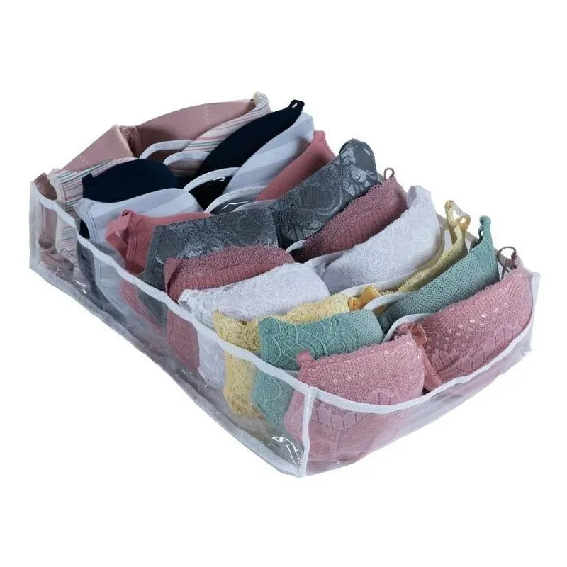 5x Colmeia Organizadora Gaveta Roupa G 40x30x10 Sutiã Cor Tr