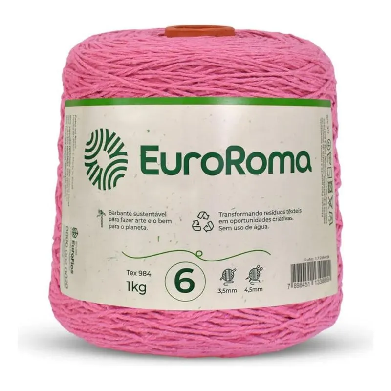 Barbante Euroroma 1 Kg Fio 6 Para Croche Trico Varias Co Ros