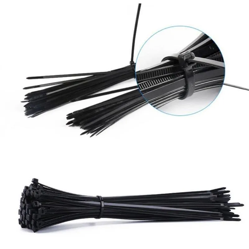 Kit 100 Pçs Abraçadeira Nylon Preta Cinta Plástica 2,5x200mm