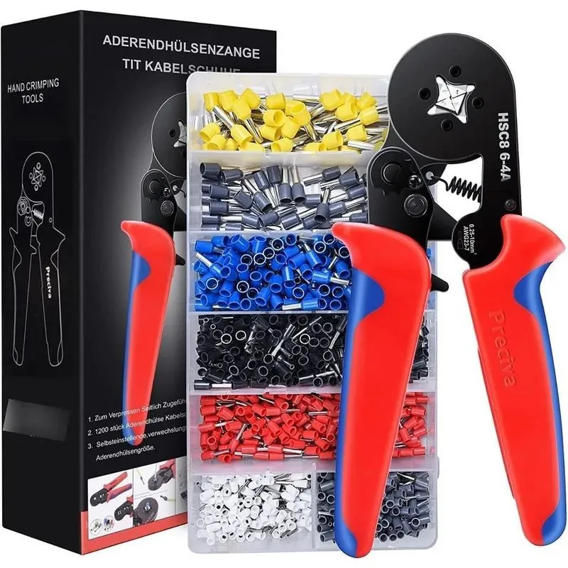 10x Alicate Crimpador Terminal Ilhós Até 10mm + 1200 Termin