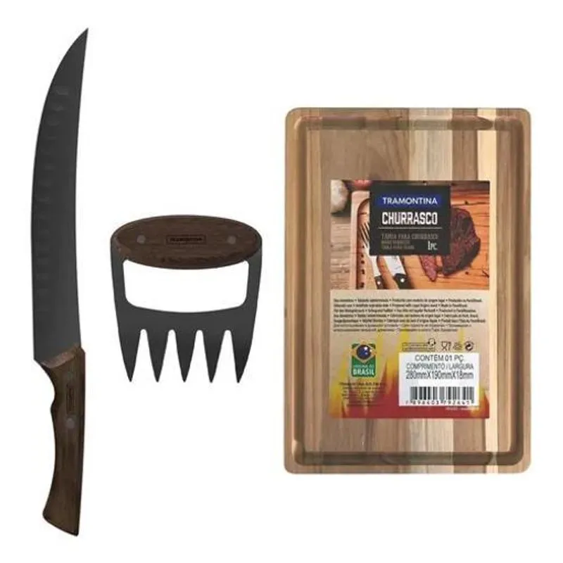 Kit Faca Churrasco Butcher,garra Black Em Aço Inox
