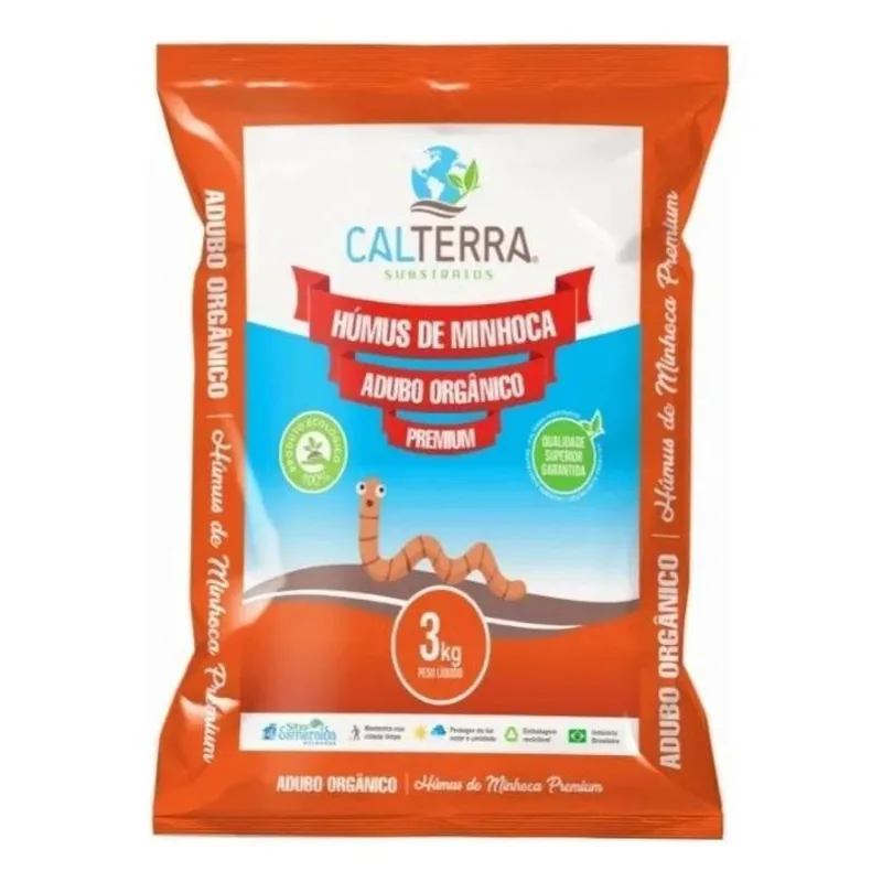 2x Húmus De Minhoca Premium 3kg Calterra