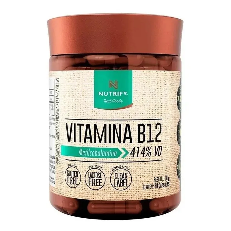 10x Vitamina B12 Metilcobalamina 60 Cápsulas Nutrify