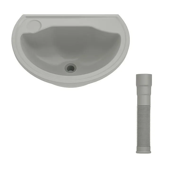 Kit Lavatório Plástico + Sifão Cinza