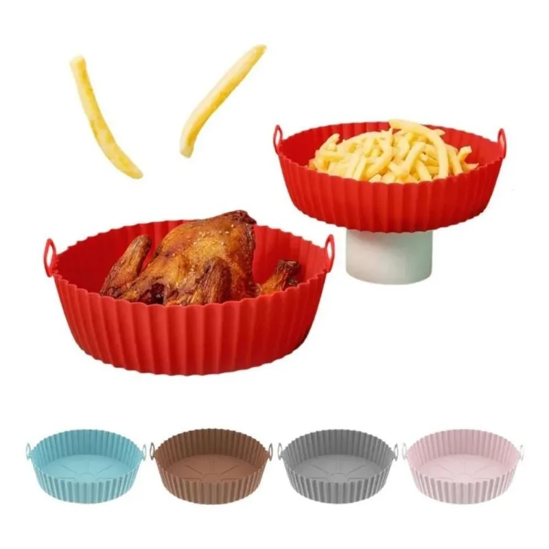 2x Forro Para Air Fryer De Silicone Reutilizável Antiaderent