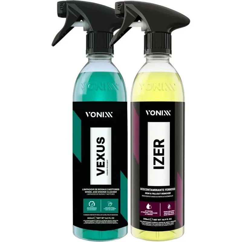 2x Vexus Limpador De Motor Rodas + Izer Descontaminante Voni
