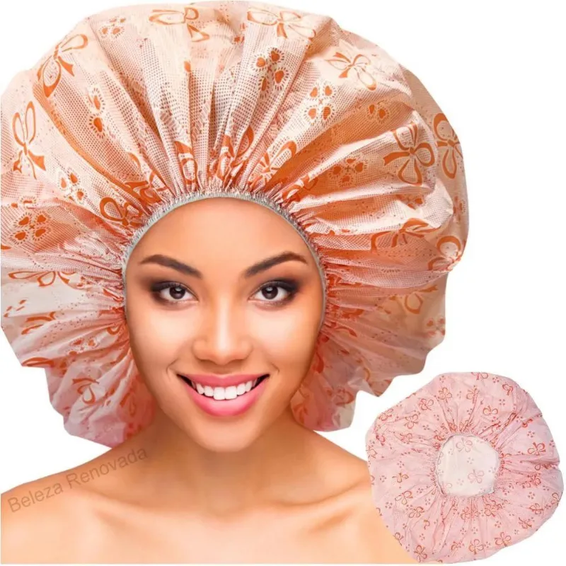 2x Touca Banho Pvc Grande Para Cabelos Volumosos Afros Tranç