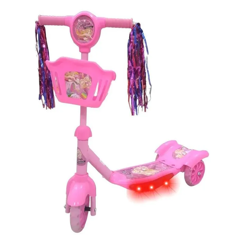 Patinete Infantil Com Cesta Menina/menino Rosa