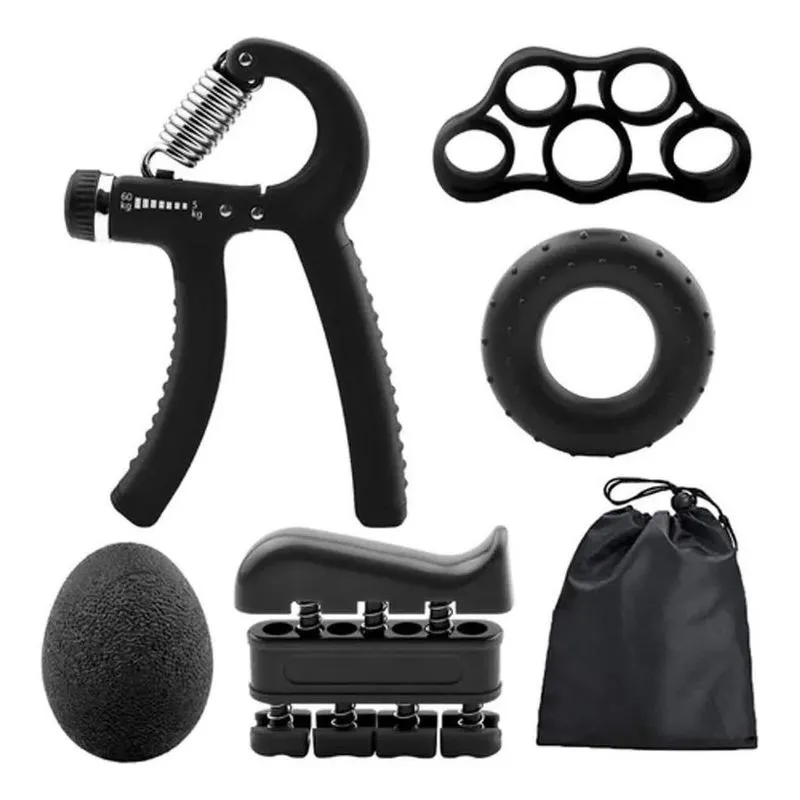 10x Kit Hand Grip 5 Pçs Exercício Aperto Dedos Mãos Punho
