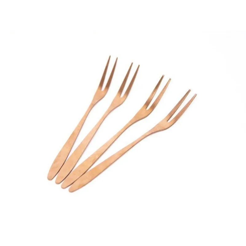 Kit Com 4 Garfos Para Petisco Rose Gold