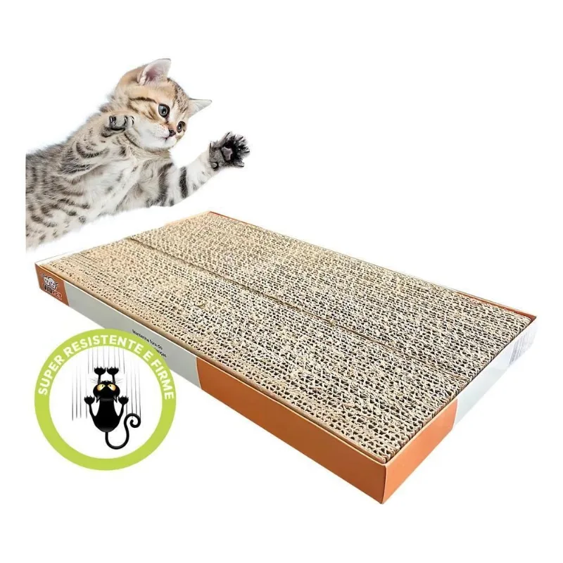 3x Arranhador De Papelão Para Gatos Evita Arranhar Sofá Cort