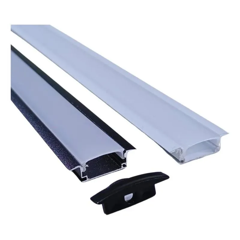 10x Kit Perfil De Embutir 24mm Aluminio Para Fita Led 2 Me