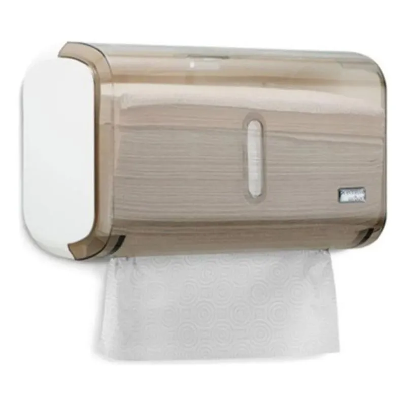 2x Dispenser Porta Papel Toalha Interfolha Compacto Fumê Urb