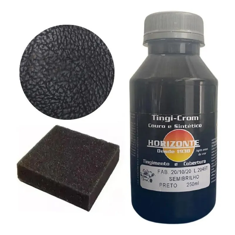 2x Tinta Para Couro Preto Restaurar Banco Carro Volantes 250ml