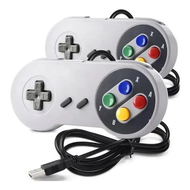 3x 2 Controle Super Nintendo Snes Joystick Usb Emulador Pc T