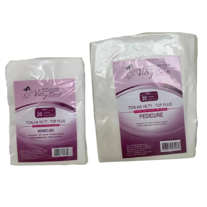 Kit Toalhas Descartáveis Manicure Pedicure 20cada Vilty Care