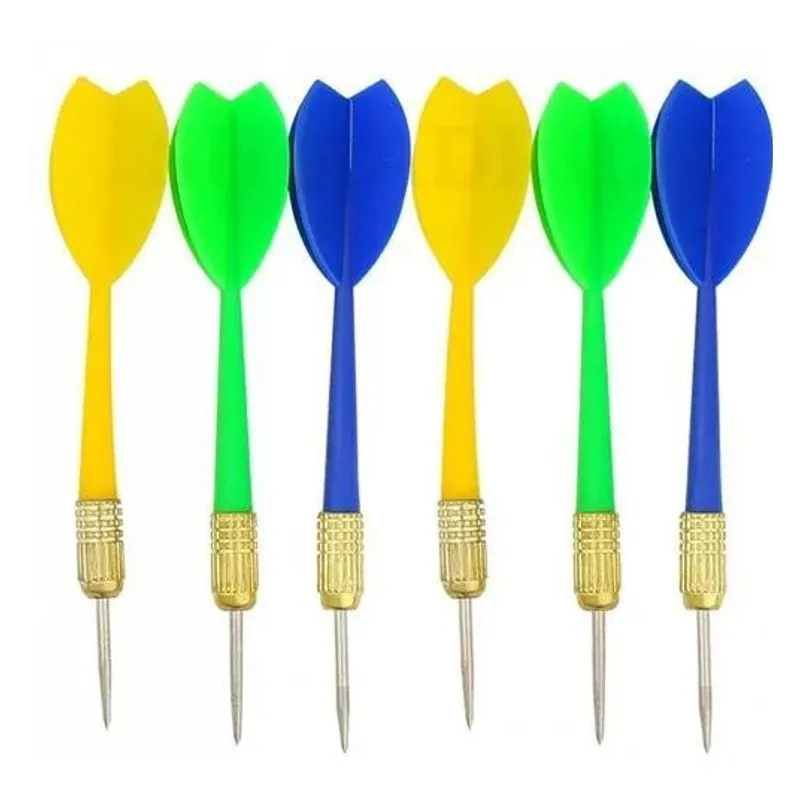 3x Kit 6 Dardos Ponta De Metal Reposição Profissional Cor Ve