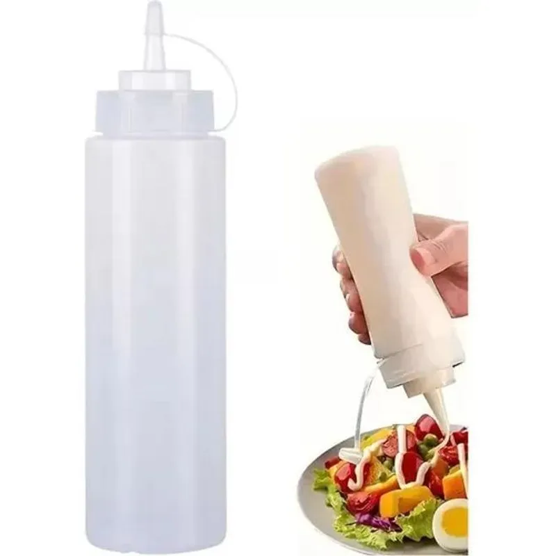 3x 1 Bisnaga Flexível 1l Ketchup Molho Mostarda Lanchonete C