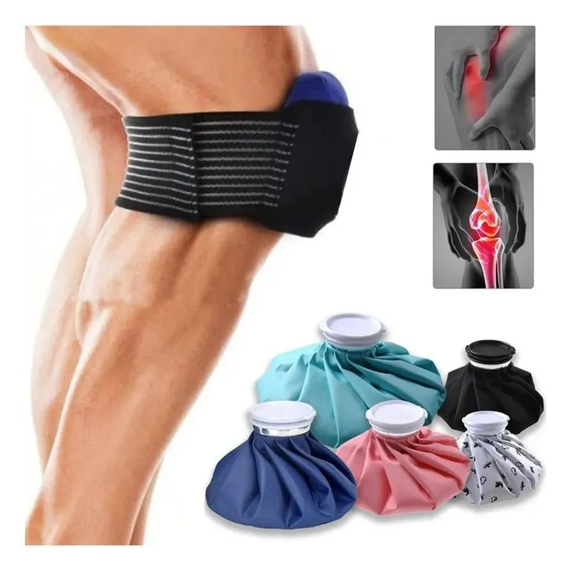3x Kit Bolsa De Gelo Com Suporte Cinta Para Joelho Ombro Cos