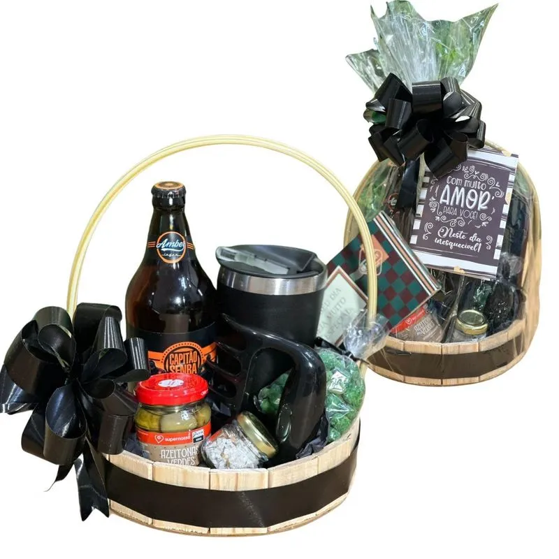 Cesta Presente Homem Cerveja Copo Térmico Churrasco Chocolat