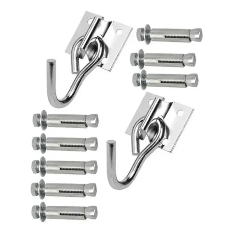 3x Kit Gancho De Rede Aço Com Chumbador Reforçado Suporta 25