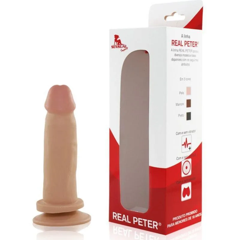 Pênis Real Peter Com Ventosa Adorador 15x3,5cm - Sex Shop