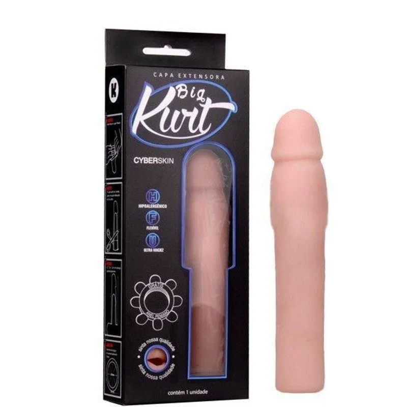 Capa Peniana Extensora Kurt - 7cm Pele - Sexshop