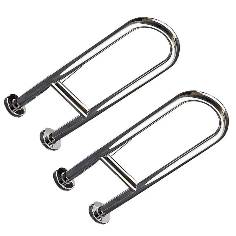 Kit 2 Barras de Apoio em U Leva Pra Casa Aço Inox Banheiro 45cm